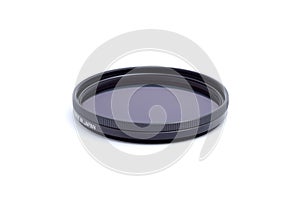 Polarising optical filter on white