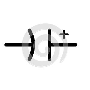 Polarized Capacitor Component US Symbol For Circuit Design