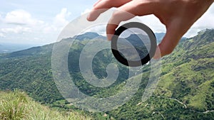 Polarizing filter for camera lens in photography