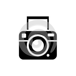Polaroid camera icon vector isolated on white