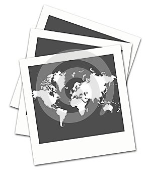 Polaroid film frames with map