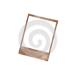 Polaroid frame watercolor isolated on white