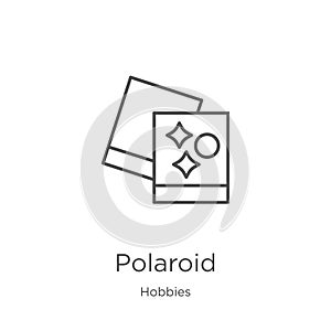 polaroid icon vector from hobbies collection. Thin line polaroid outline icon vector illustration. Outline, thin line polaroid