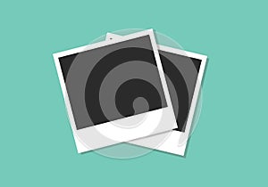 Polaroid photo frame flat illustration