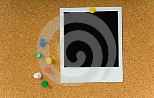 Polaroid picture on Corkboard