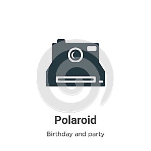 Polaroid vector icon on white background. Flat vector polaroid icon symbol sign from modern birthday and party collection for