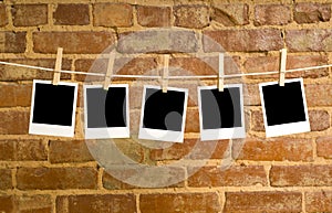 Polaroids on a Clotheline