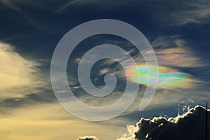 Polarstratospheric cloud appear in the afternoon sky