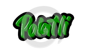Polatli logo text. Vector illustration of hand drawn lettering