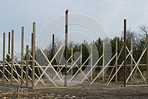 A pole Barn under construction