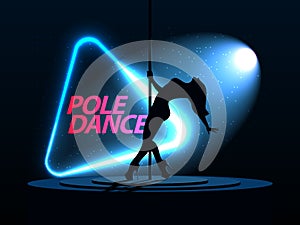 Pole Dance. Party Poster Template. Night Dance Party flyer.