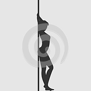 Pole dance silhouette