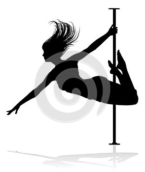 Pole Dancer Woman Silhouette