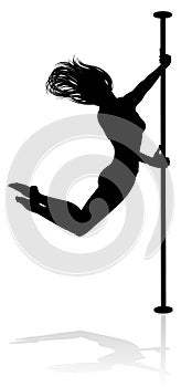 Pole Dancer Woman Silhouette