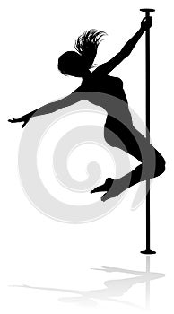 Pole Dancer Woman Silhouette