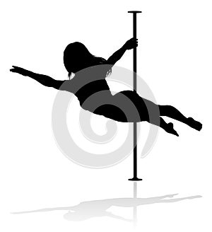 Pole Dancer Woman Silhouette