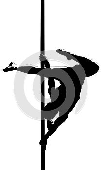 Pole dancing silhouette