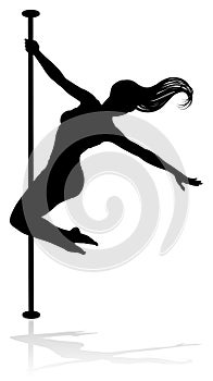 Pole Dancing Woman Silhouette