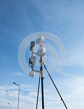 Pole sign and blue sky