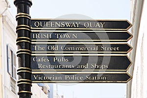 Pole sign in the streeto of Gibraltar