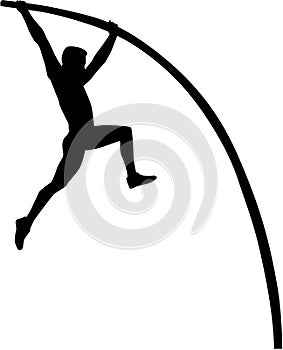 Pole vault silhouette