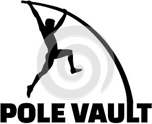 Pole vaulter with flexible pole