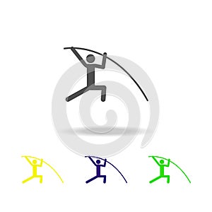 pole vaulting multicolored icons. Element of sport multicolored icons Can be used for web, logo, mobile app, UI, UX