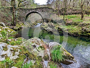 Polea roman and bridge, Villayon municipality, Asturias, Spain photo