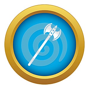 Poleaxe icon blue vector isolated