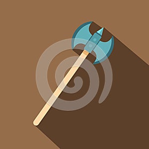 Poleaxe icon, flat style