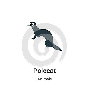 Polecat vector icon on white background. Flat vector polecat icon symbol sign from modern animals collection for mobile concept