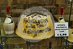 Polenta e Osei the typical cake of Bergamo