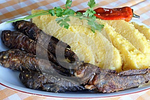 Polenta with grilled fish