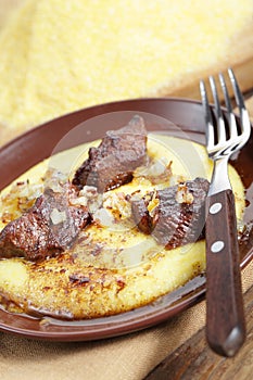 Polenta with meat