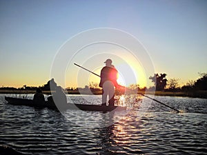 Poler on Okavango Delta