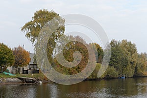 Polessky Canal in the city of Polessk, Kaliningrad region