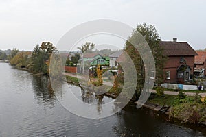 Polessky Canal in the city of Polessk, Kaliningrad region