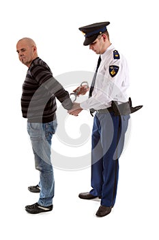 Police agent is making a arrest photo