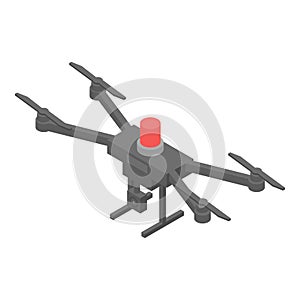 Police alert drone icon, isometric style