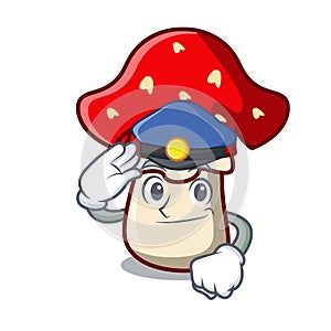 Police amanita mushroom character cartoon