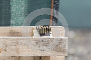 Police, army and border police gun training. firing weapons and pistols