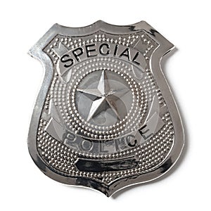 Police Badge with Clipping Path - Stock Photo