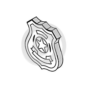 police badge crime isometric icon vector illustration
