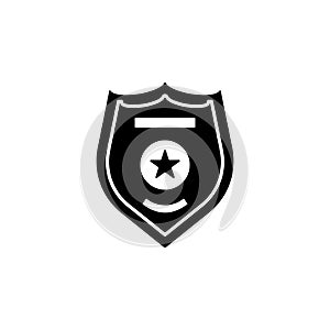 police badge icon. Element of detective icon for mobile concept and web apps. Glyph police badge icon can be used for web and