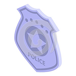 Police badge icon, isometric style