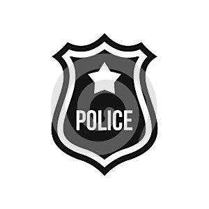 Police badge icon, simple style