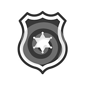 Police badge, police related icon vector illustration