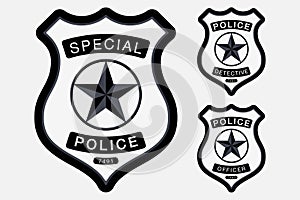 Police Badge Simple Monochrome Sign