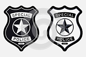 Police Badge Simple Monochrome Sign