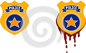 Police badge. Vector icon for web design.